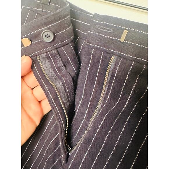 THAKOON x RTR Navy Stripe Twill Pinstripe Cargo Pants Size 12 - Picture 9 of 13